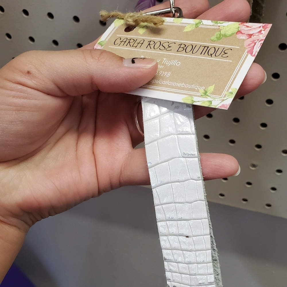 Authentic leather key wristlet